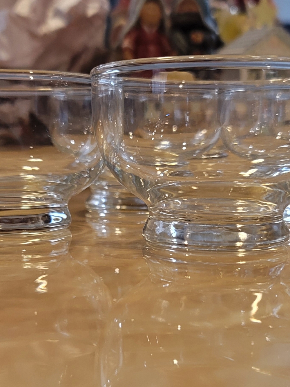 Anchor Hocking Clear Glass Bowls with Purple Ruler Accent